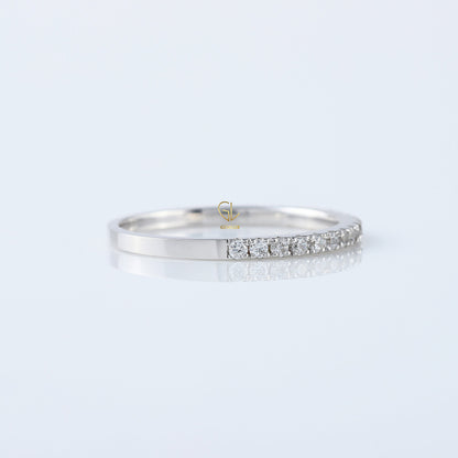 Round Cut Moissanite Delicate Eternity Wedding Band
