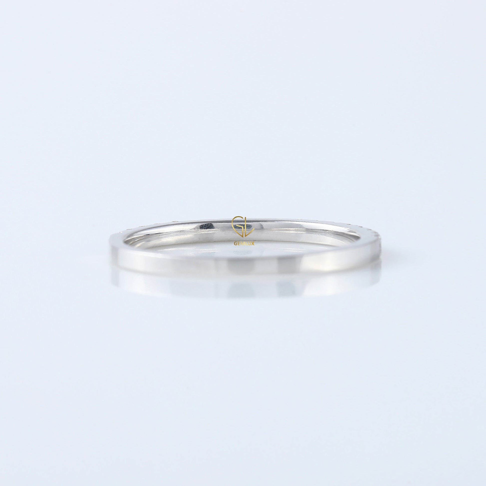 Round Cut Moissanite Delicate Eternity Wedding Band