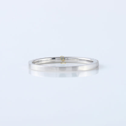 Round Cut Moissanite Delicate Eternity Wedding Band
