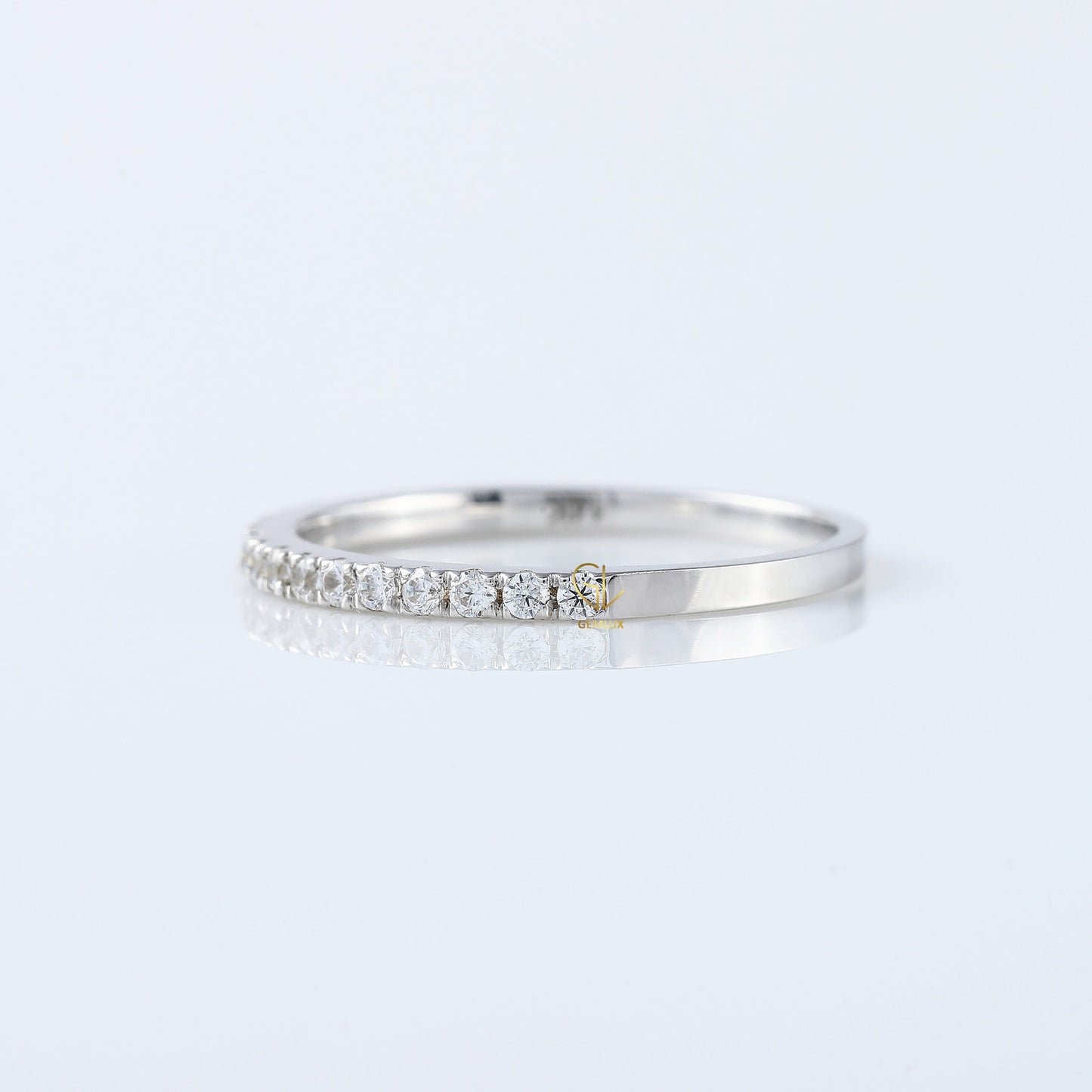 Round Cut Moissanite Delicate Eternity Wedding Band