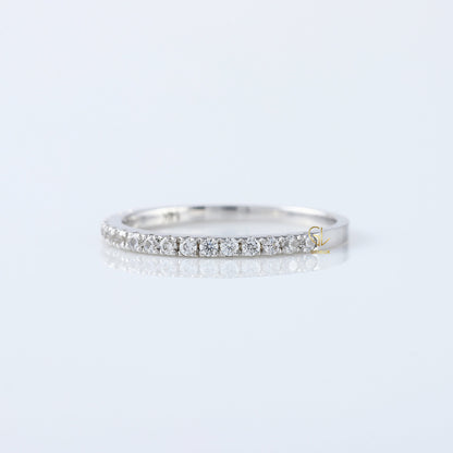 Round Cut Moissanite Delicate Eternity Wedding Band