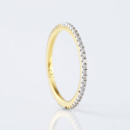 Lab Grown Round Cut Two Tone Stackable Wedding Band