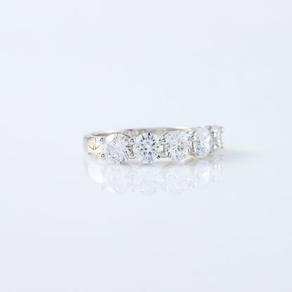 Five Stone Round Cut Lab Grown Diamond Wedding Ring