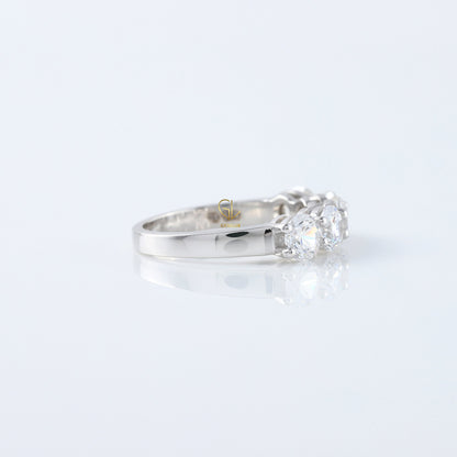 Five Stone Round Cut Lab Grown Diamond Wedding Ring