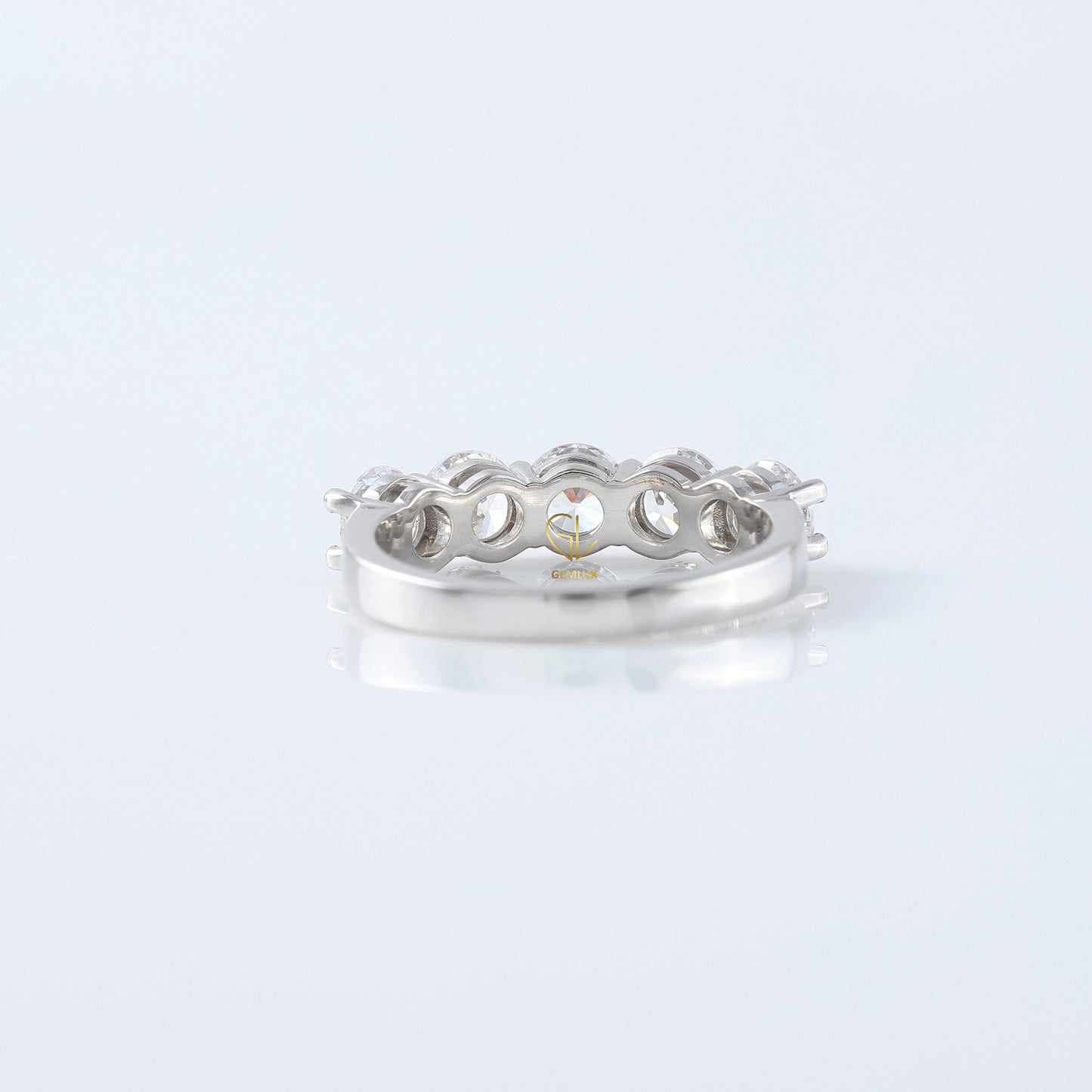 Five Stone Round Cut Moissanite Diamond Wedding Ring