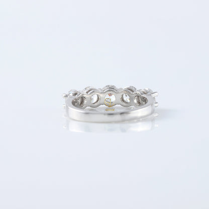 Five Stone Round Cut Moissanite Diamond Wedding Ring