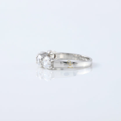 Five Stone Round Cut Lab Grown Diamond Wedding Ring