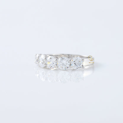 Five Stone Round Cut Lab Grown Diamond Wedding Ring