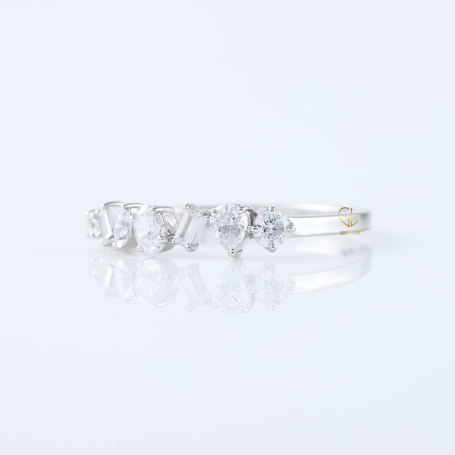 Seven Stone Lab Grown Fancy Cut Diamond Matching Band