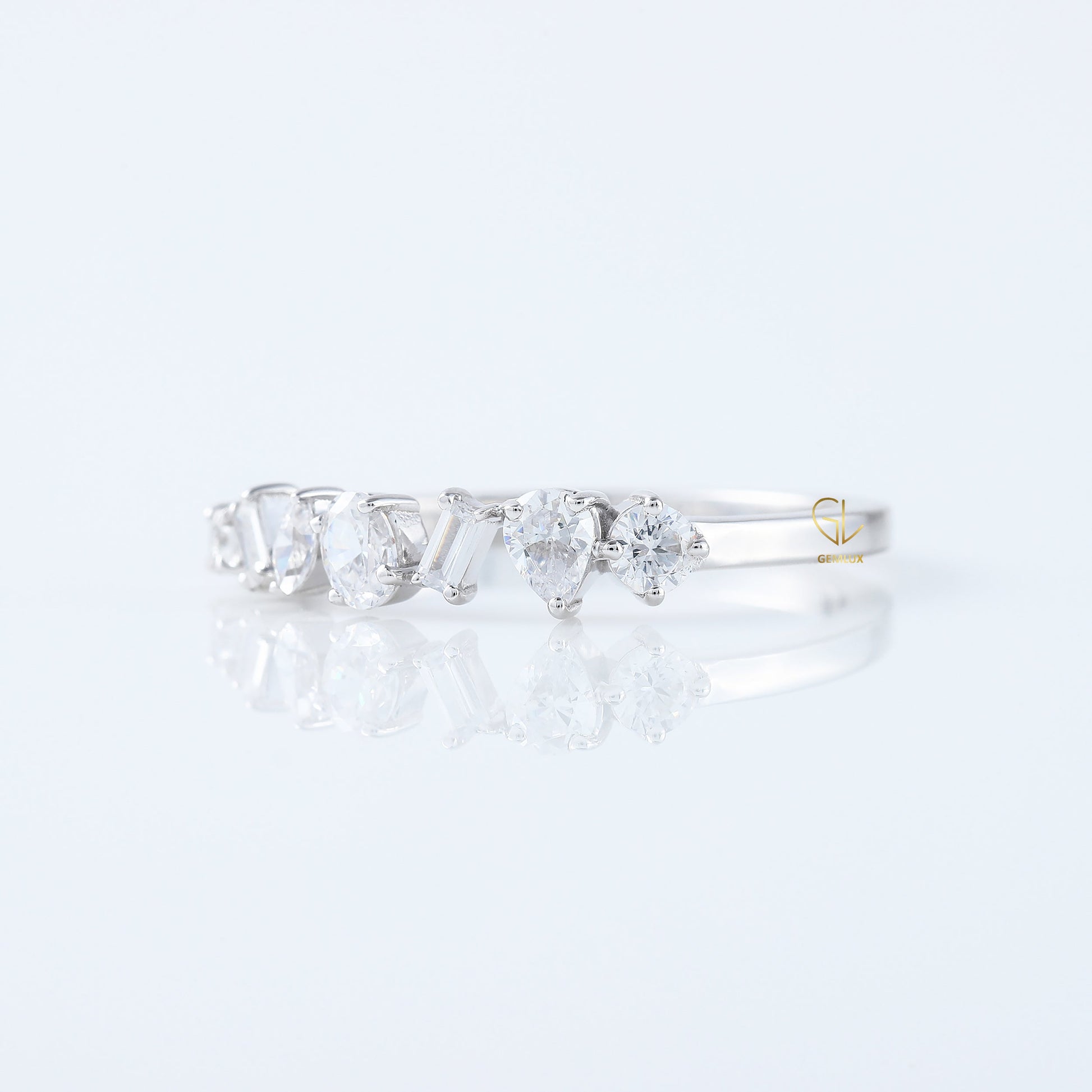 Seven Stone Lab Grown Fancy Cut Diamond Matching Band