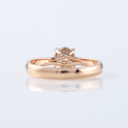 1 Carat Round Cut Lab Grown Pinch Style Soliraire Ring