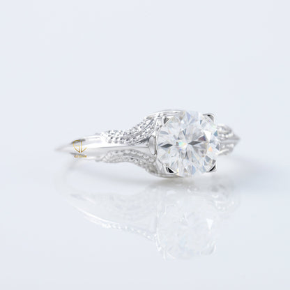 Vintage Inspired Lab Grown Art Deco Filigree Ring