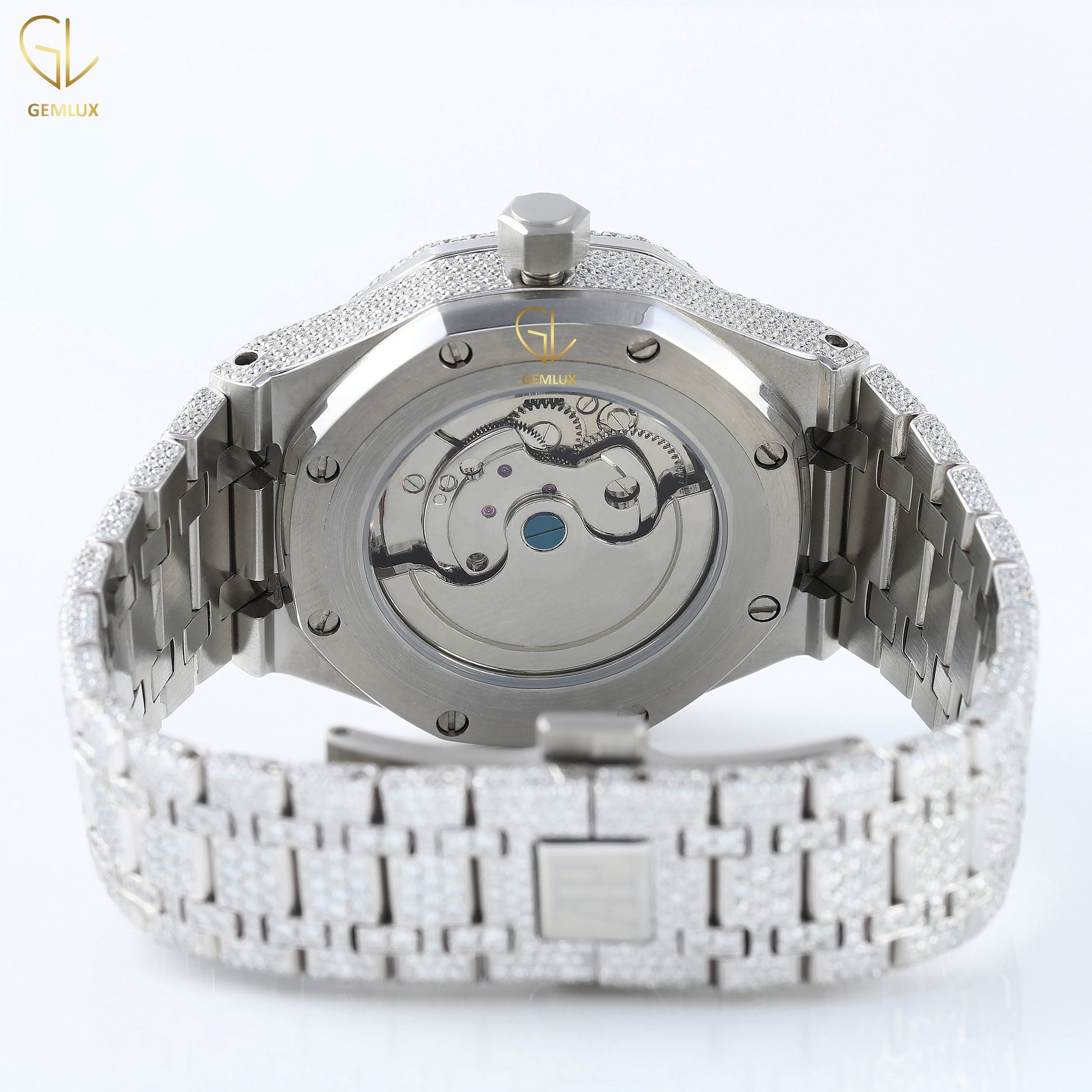 Full White Iced Out Lab Grown Diamond Hip Hop Watch For Men