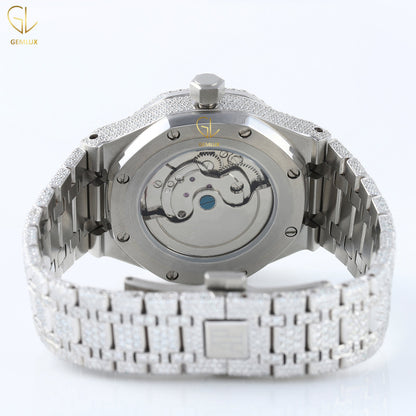 Full White Iced Out Lab Grown Diamond Hip Hop Watch For Men