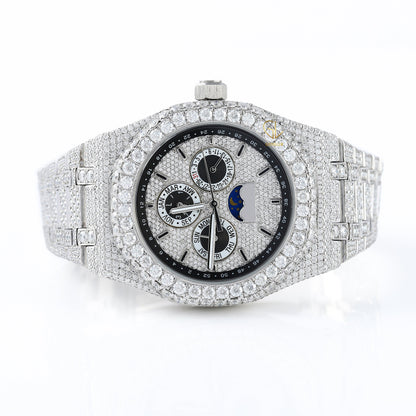 Chronograph Stainless Steel Iced Out VVS Moissanite Watch
