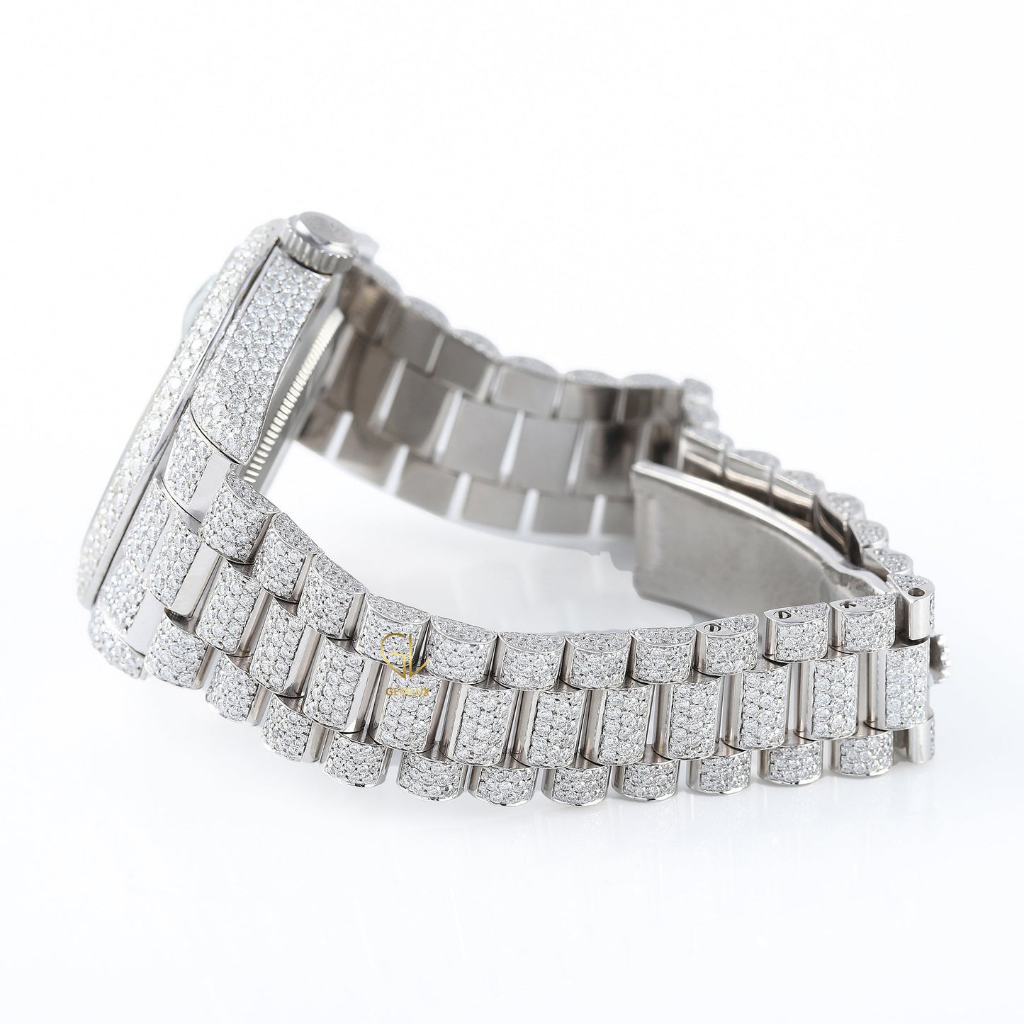 Roman Dial Iced Out D VVS Moissanite Watch