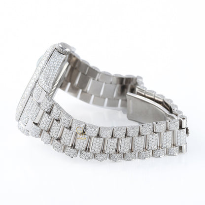 Roman Dial Iced Out D VVS Moissanite Watch