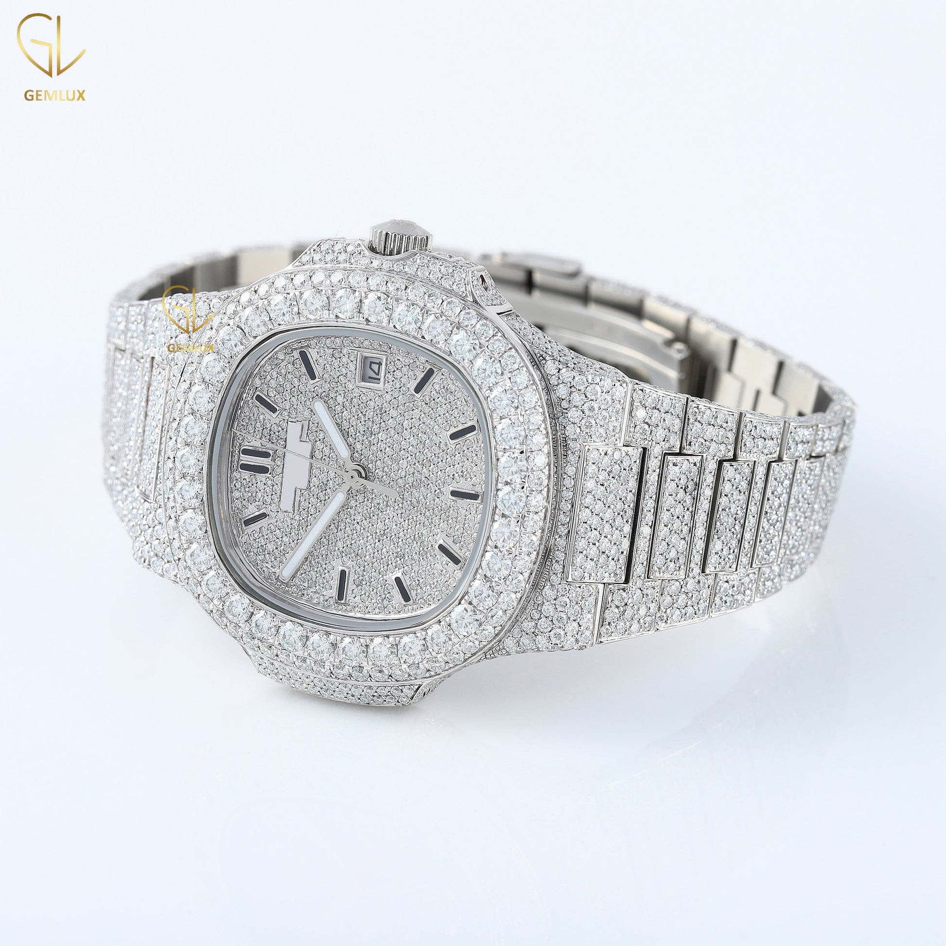 Certified Iced Out Lab Grown Diamond Hip Hop Watch
