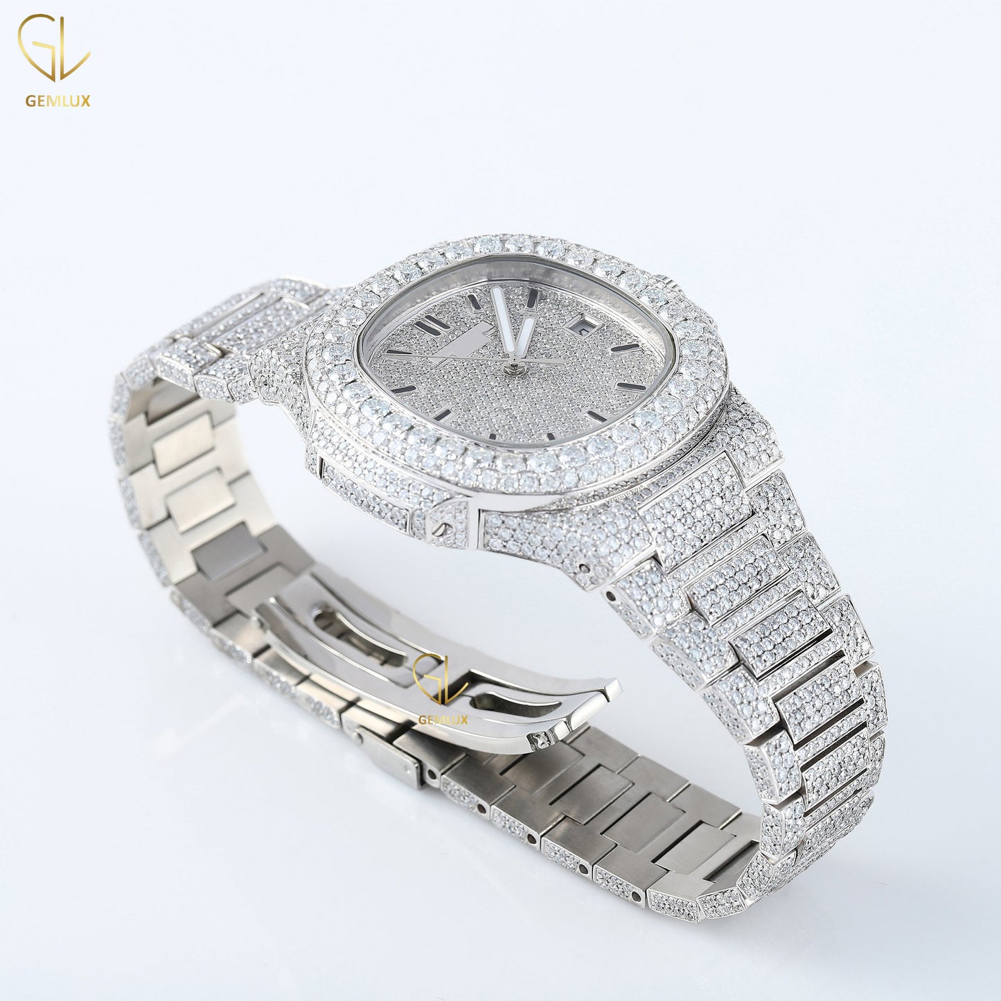 Certified Iced Out Lab Grown Diamond Hip Hop Watch