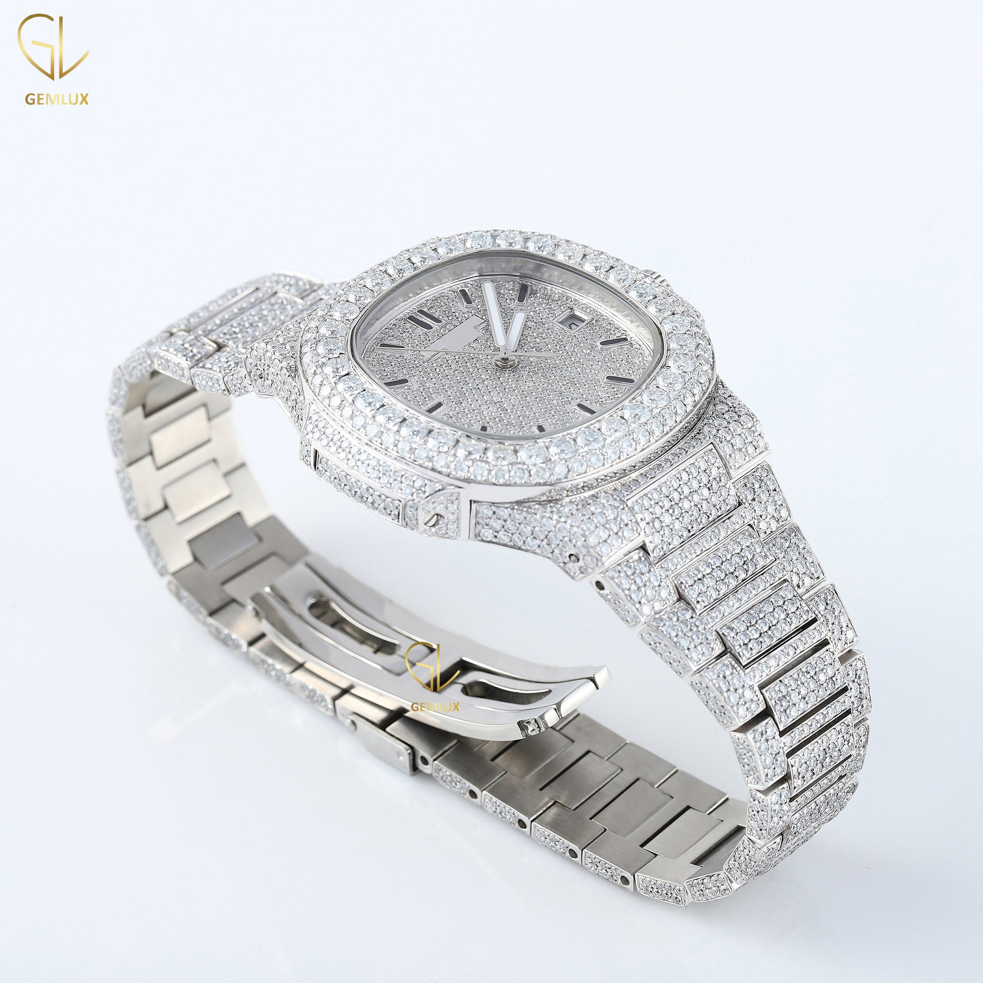Certified Iced Out Lab Grown Diamond Hip Hop Watch