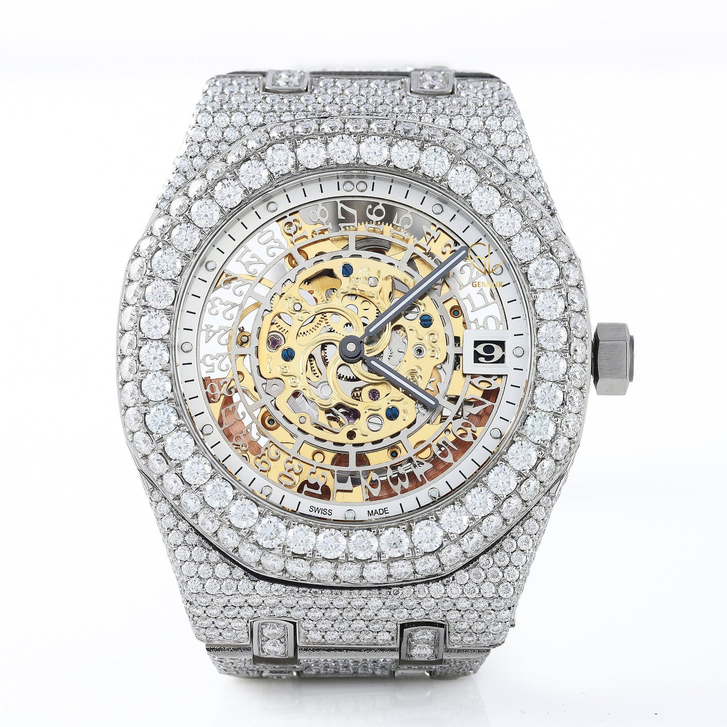 Skelton Dial Iced Out VVS Moissanite Hip Hop Watch