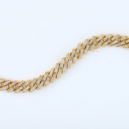 925 Silver Baguette Cuban Link Hip Hop Chain