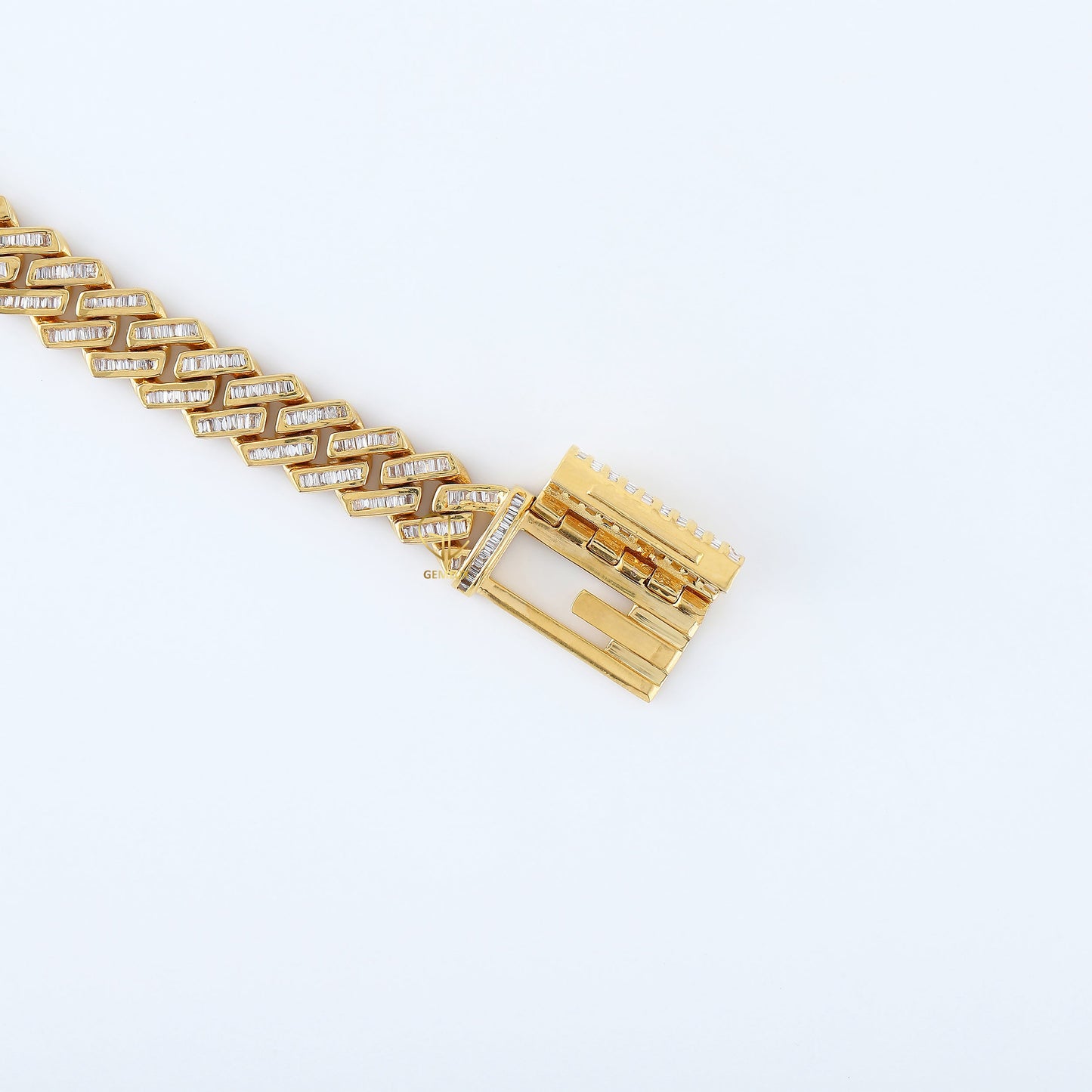 925 Silver Baguette Cuban Link Hip Hop Chain