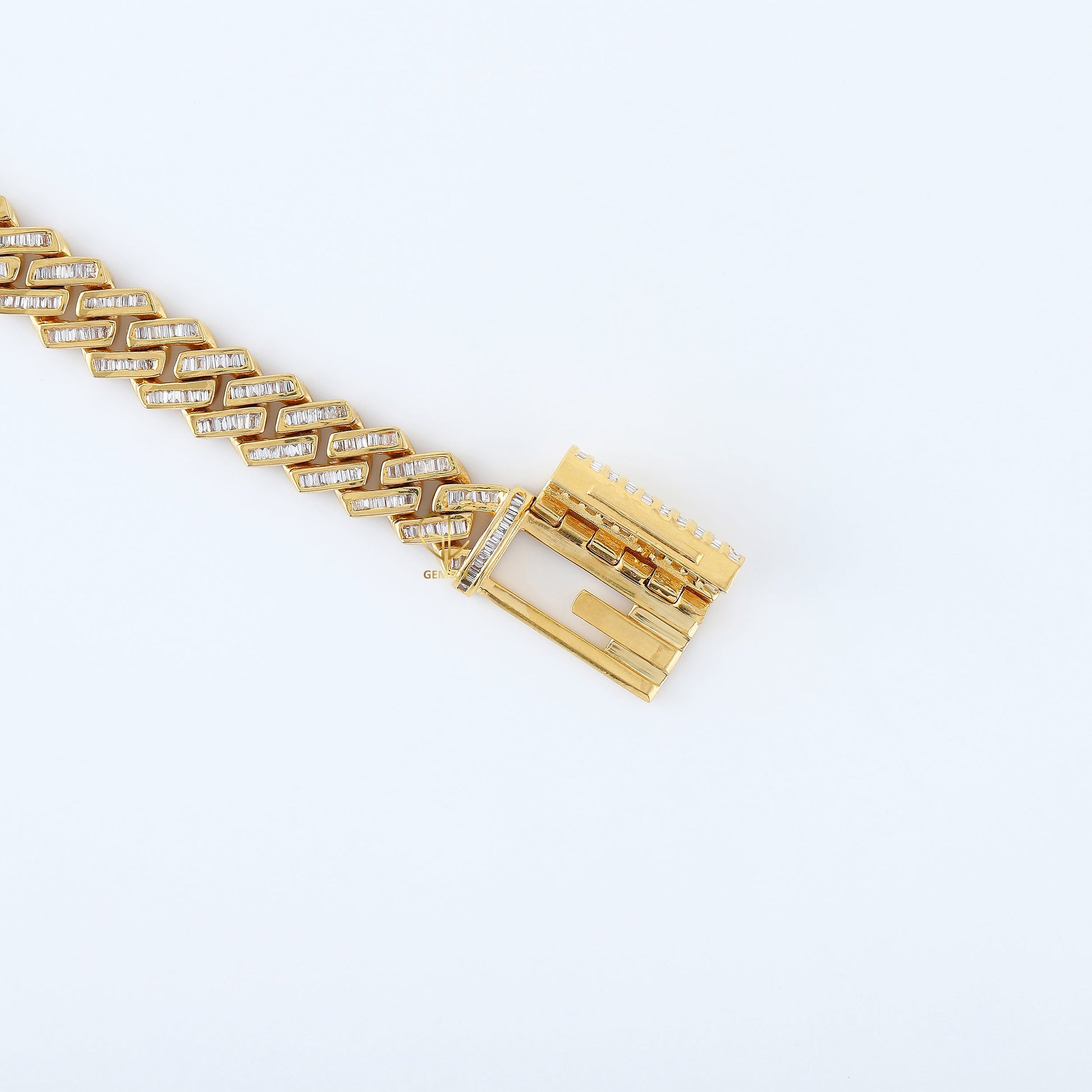 925 Silver Baguette Cuban Link Hip Hop Chain