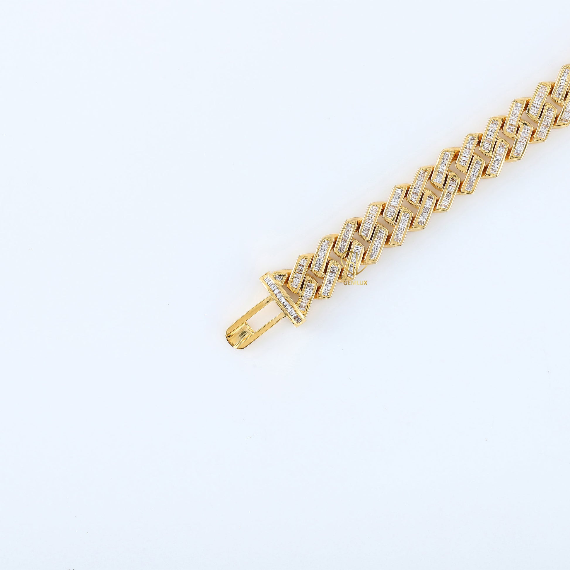 925 Silver Baguette Cuban Link Hip Hop Chain