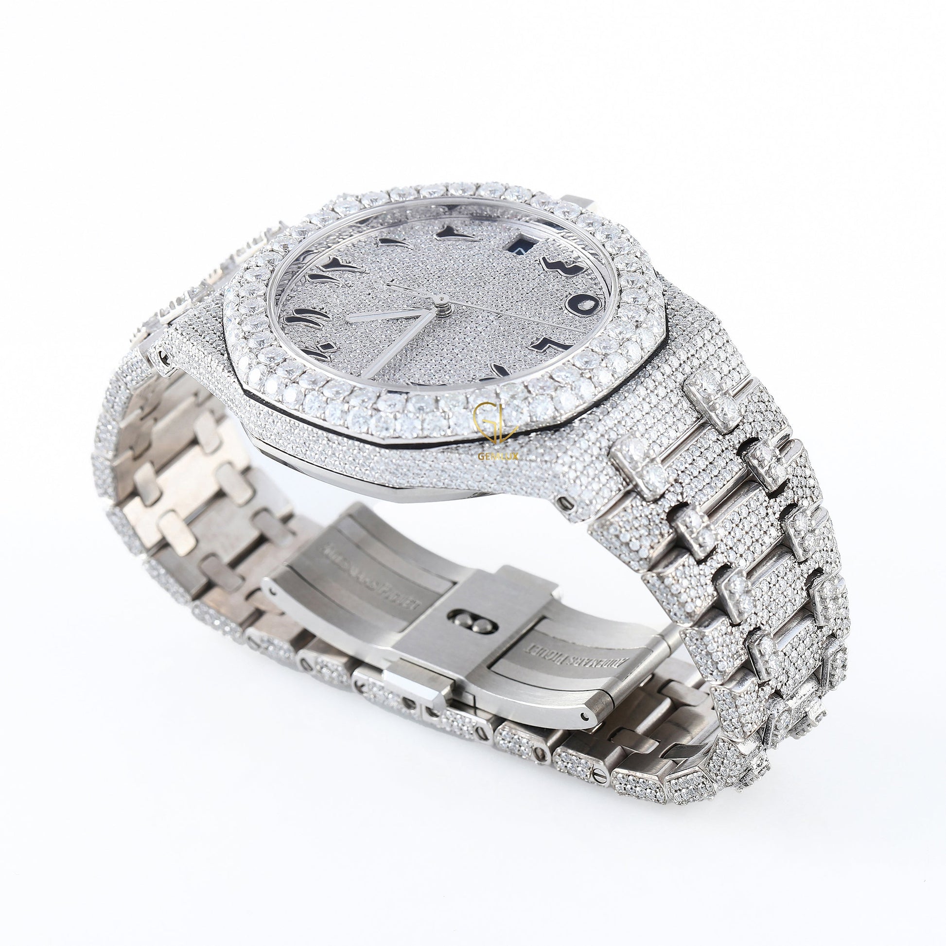 Pass Diamond Tester Arabic Dial Iced Out Moissanite Watch