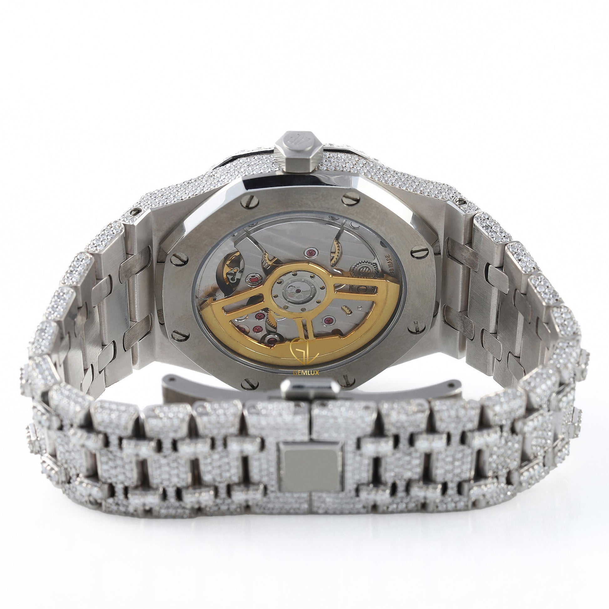 Pass Diamond Tester Arabic Dial Iced Out Moissanite Watch