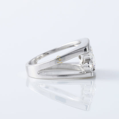Seven Stone ring, bubble style scattered diamond ring
