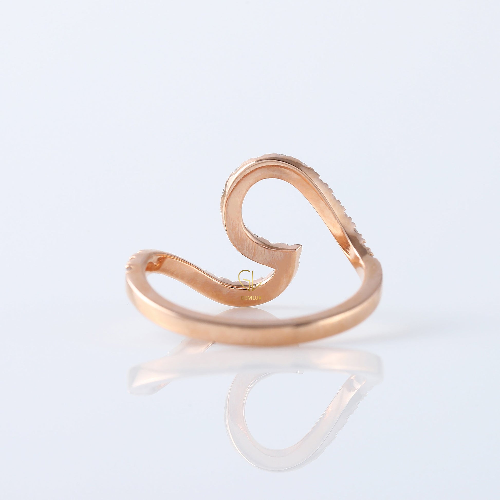 Lab Grown Diamond Surfers Ocean Wave Ring