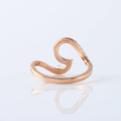 Lab Grown Diamond Surfers Ocean Wave Ring