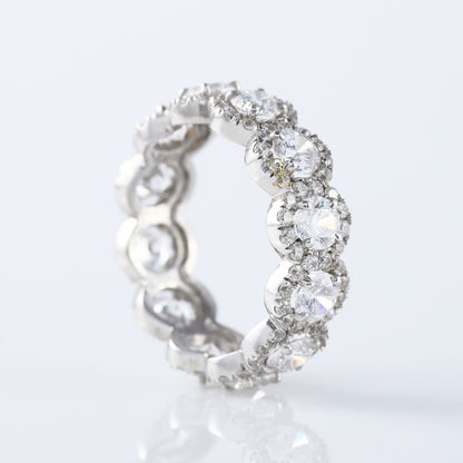 Moissanite Eternity Wedding Band, full eternity ring