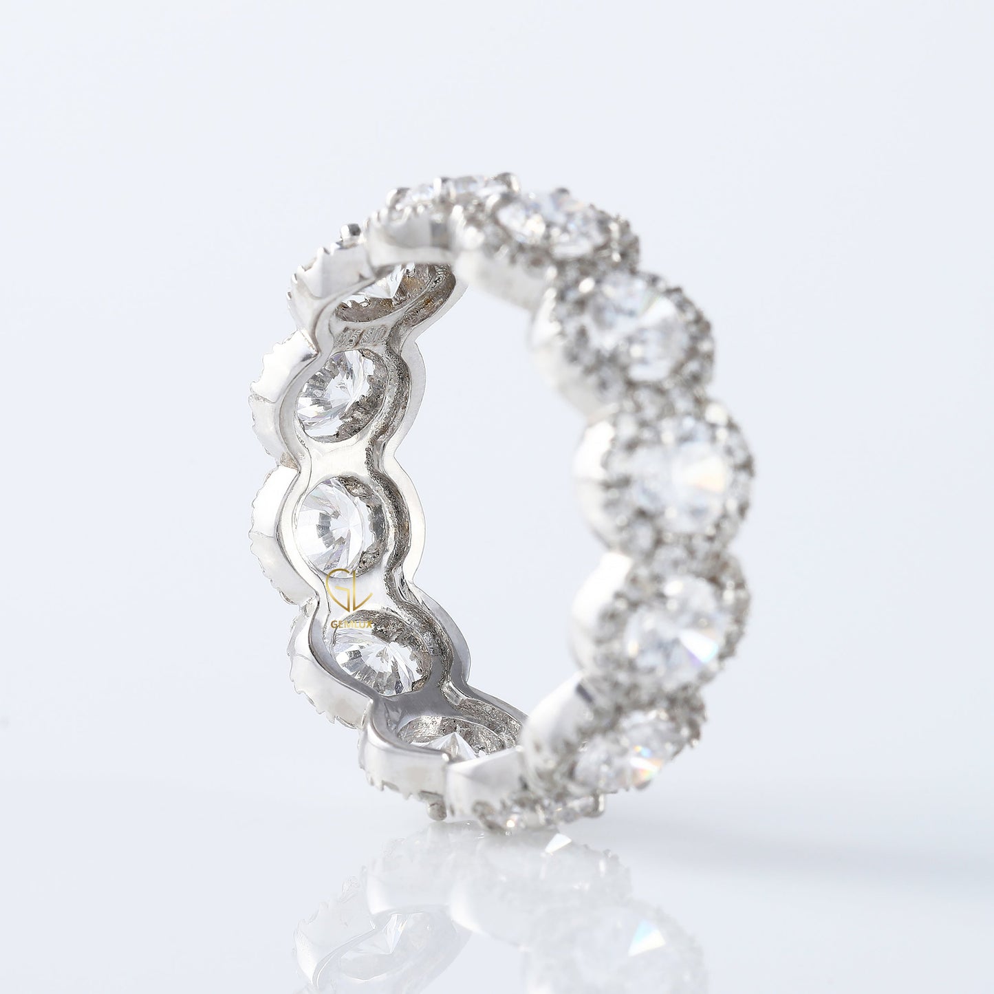 Moissanite Eternity Wedding Band, full eternity ring