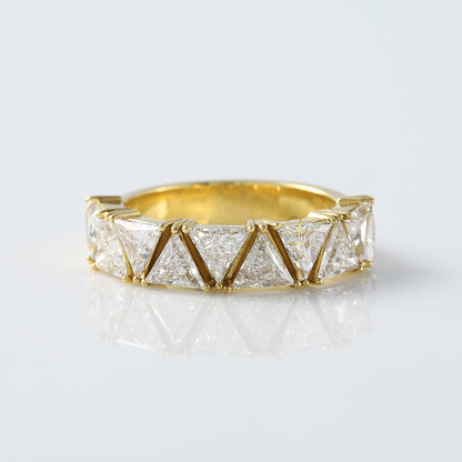 Trillion Cut Moissanite Half Eternity Wedding Band