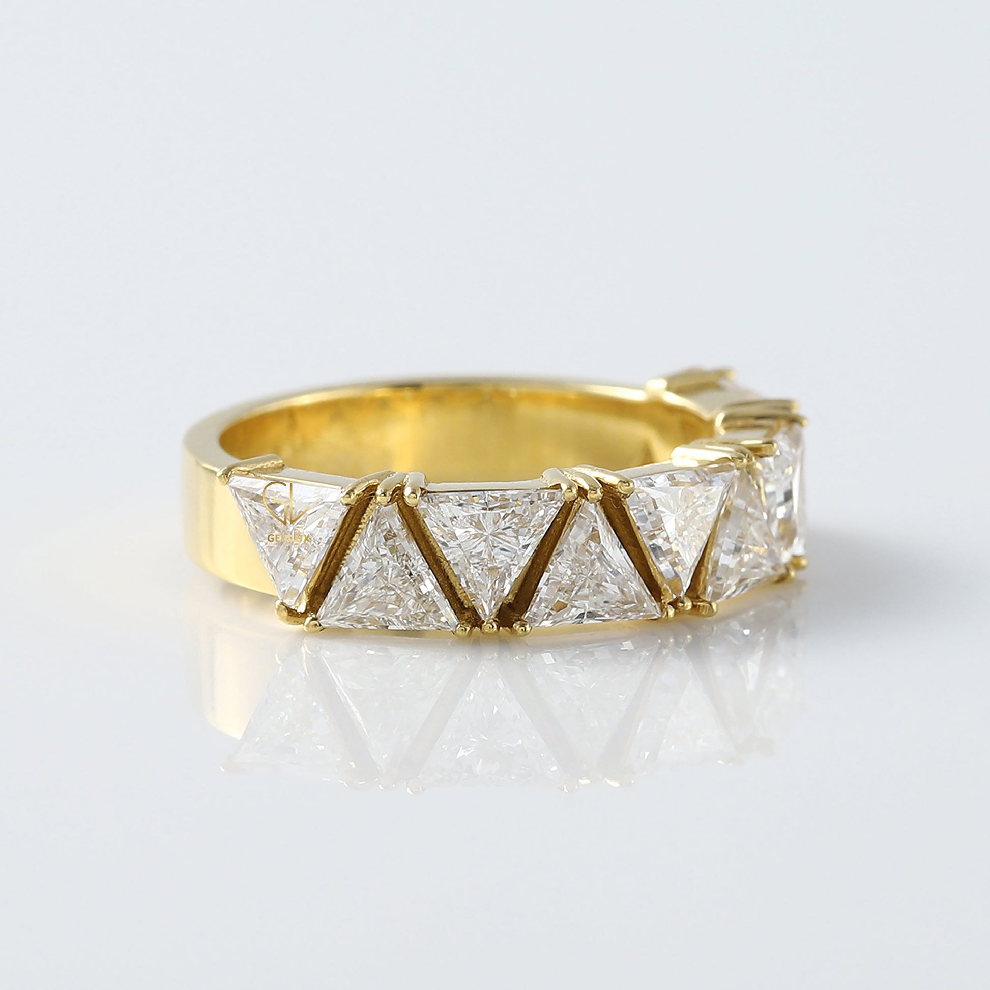 Trillion Cut Lab Grown Diamond Eternity Wedding Band