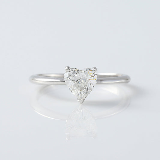 Heart Shape Moissanite Classic Solitaire Engagement Ring