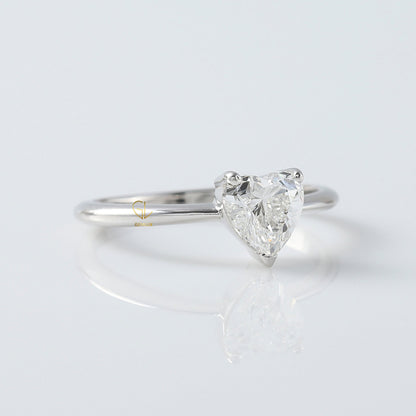 Heart Shape Moissanite Classic Solitaire Engagement Ring