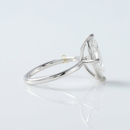 Marquise Cut Moissanite Solitaire Engagement Ring