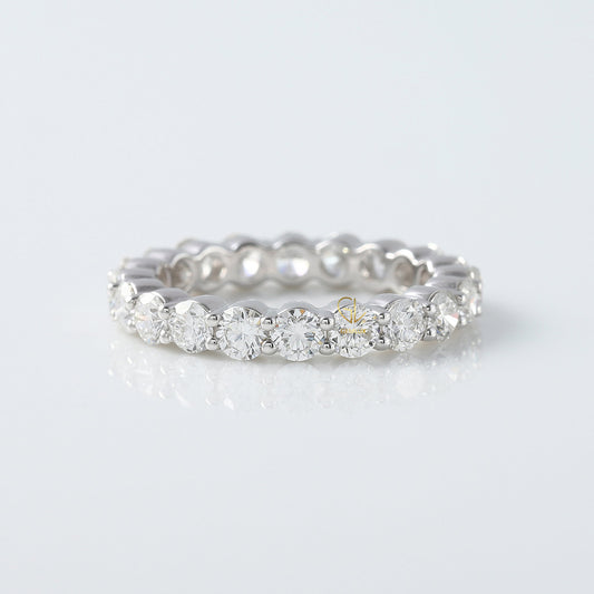 Round Cut Lab Grown Diamond Eternity Wedding Band