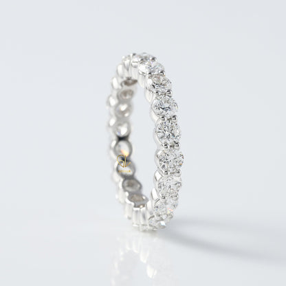 Round Cut Lab Grown Diamond Eternity Wedding Band