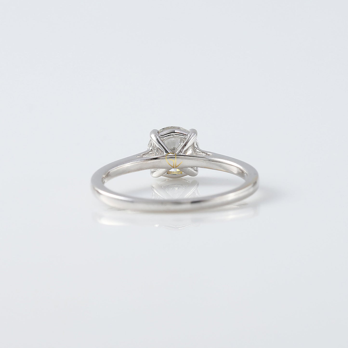 Certified Round Cut Moissanite Solitaire Engagement Ring