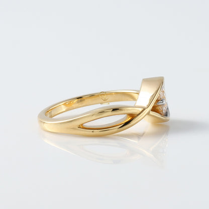 Certified Round Cut Lab Grown Solitaire Infinity Engagement Ring