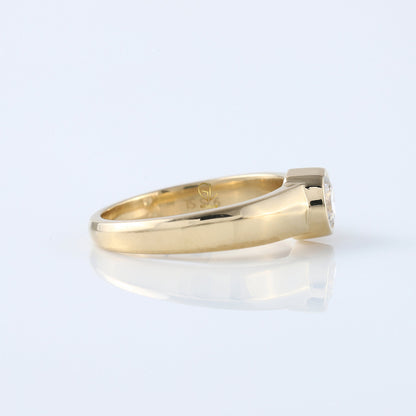 Round Cut Lab Grown Diamond Bezel Set Solitaire Ring