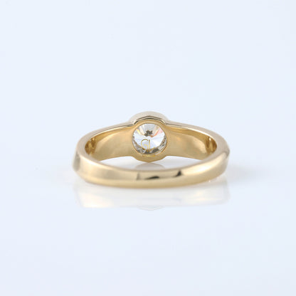 Round Cut Lab Grown Diamond Bezel Set Solitaire Ring