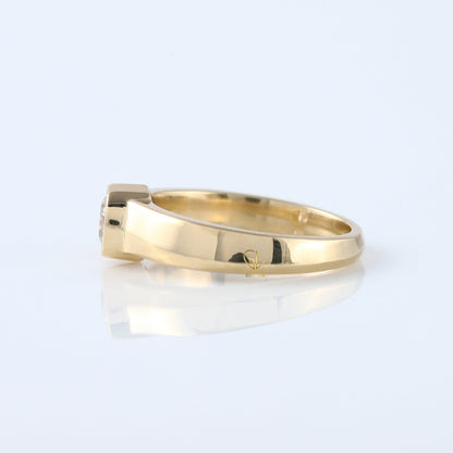 Round Cut Lab Grown Diamond Bezel Set Solitaire Ring