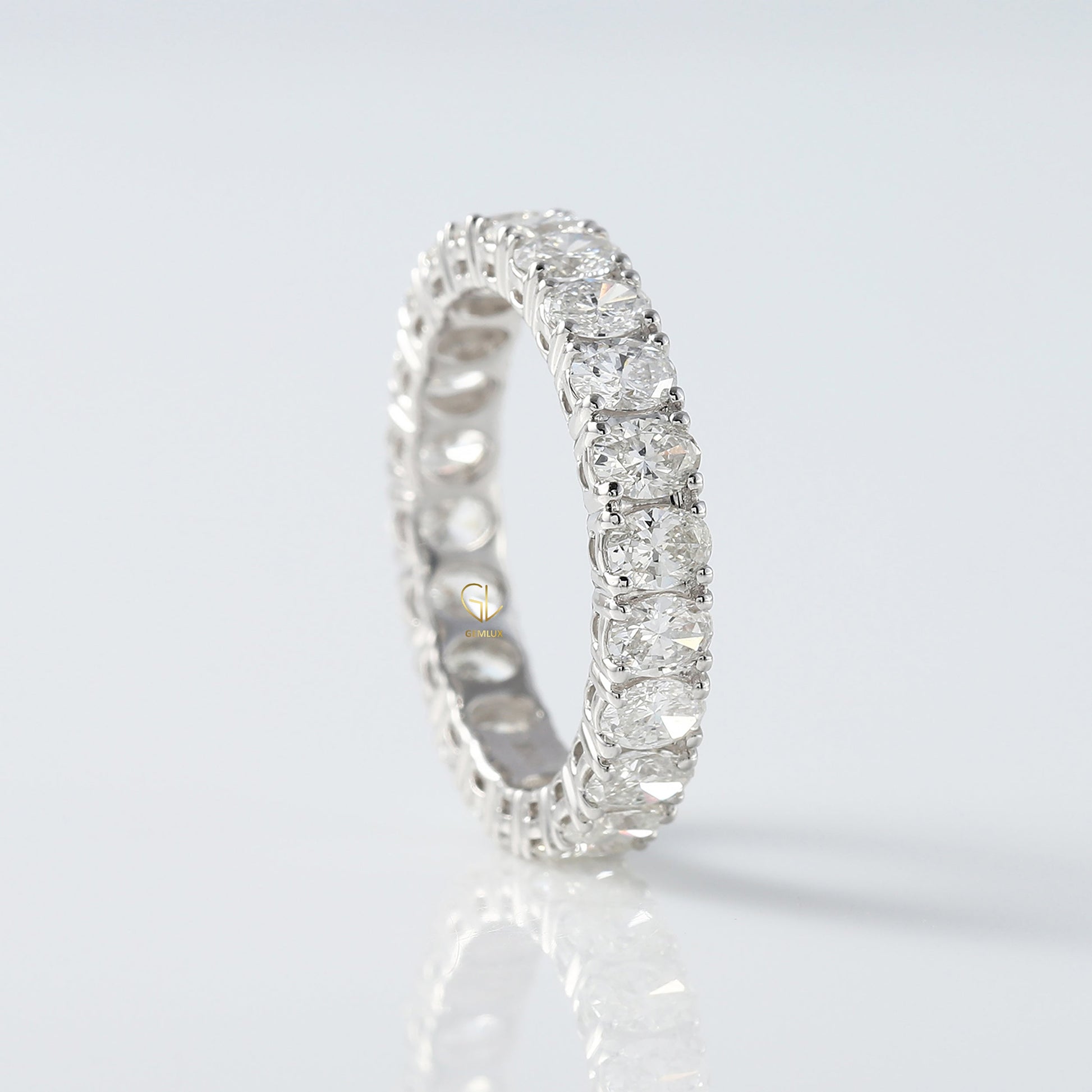 Oval Cut Lab Grown Eternity Wedding Band 