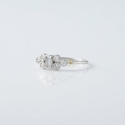Seven Stone Emerald Cut Lab Grown Engagement Ring